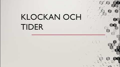 How to TELL TIME in Swedish