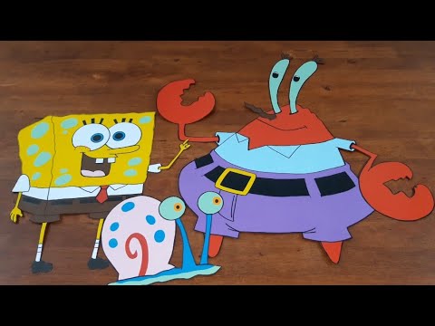 DIY spongebob papercraft mr. Crab how to make spongebob paper craft