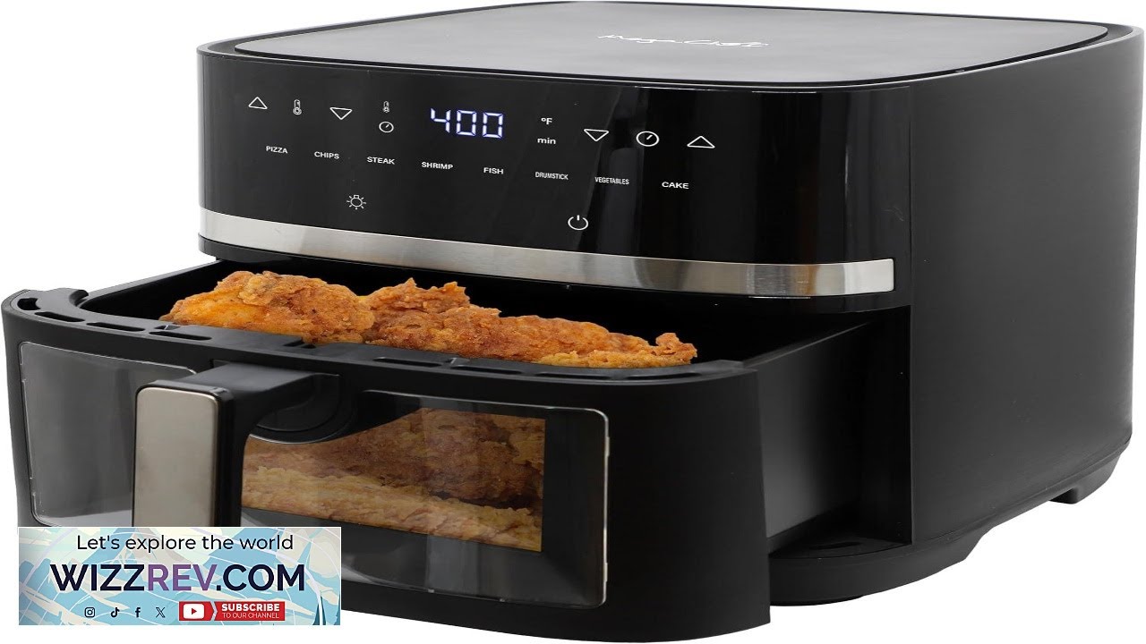 MegaChef 8.5 Quart Digital Electric 1700W Adjustable Temperature Air Fryer Countertop