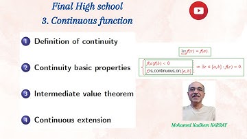HIGH SCHOOL #3 | Continuous function | Maths course for Final high school