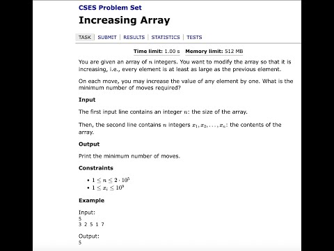 CSES | Introductory Problems | Increasing Array