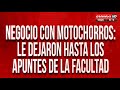 Negoció con los motochorros y le dejaron los apuntes de la facultad