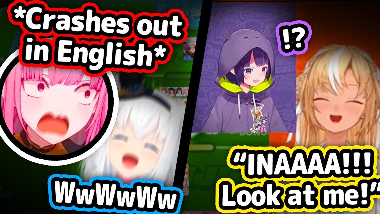 Calli Crashing Out In English In Front Of Fubuki Is Too Funny and Suisei's Perfect English【Hololive】