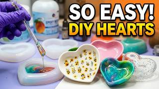 GORGEOUS EPOXY RESIN HEARTS - Easy DIY Decorative Crafts & How to Mix Resin  | 686 @miniscenesgb