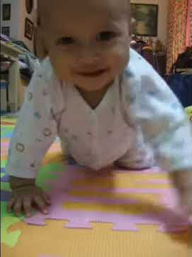 baby hani crawls in excitement