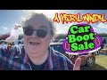 A very windy car boot sale  with added seagull