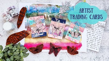 Mixed Media ATC Tutorial - using Gelli printed Paper Scraps and Embossing