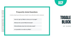 Gutenberg Content Toggle Block | ACF Blocks