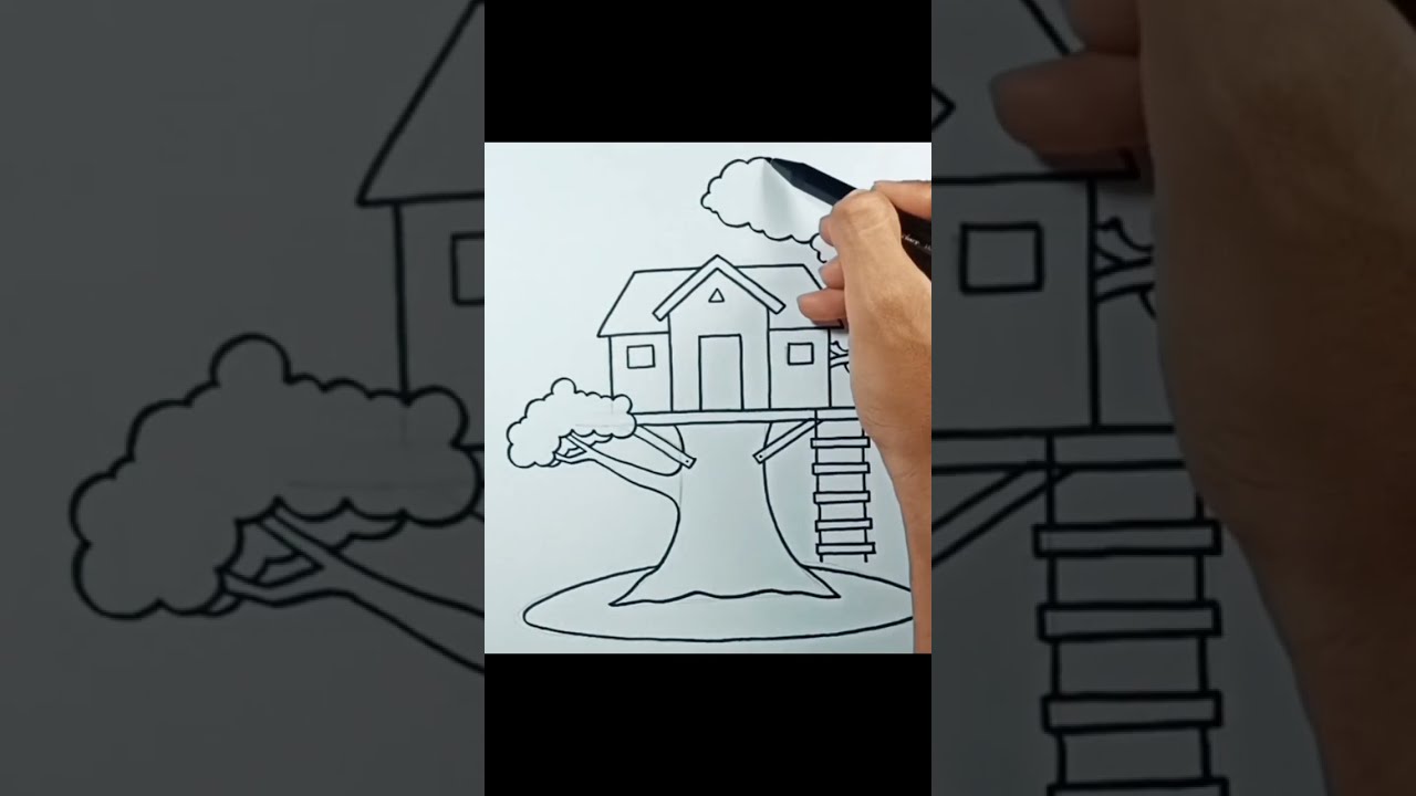 How to draw Tree House 