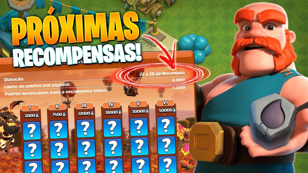 Recompensas e mudanças nos jogos de clãs por Clash of Clans