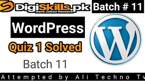 WordPress Quiz 1 Batch 11 | digiskills wordpress quiz 1 solved batch 11