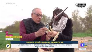 La 1 de TVE nos visita en directo en Lerín a Conservas el Agricultor, recogida espárrago de Navarra