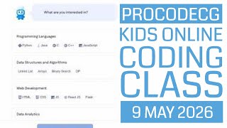 ProCodeCG Kids Regular Coding Class - Online - 9 May 2026