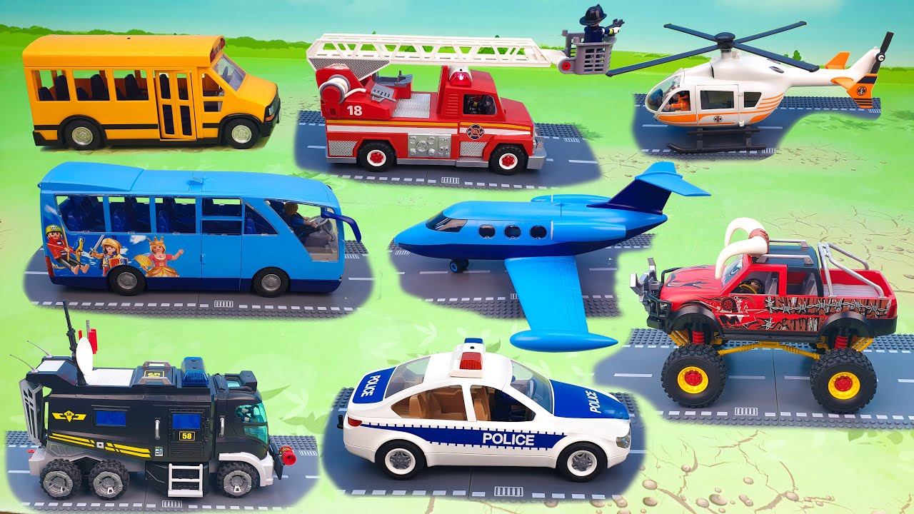 Пожарная машина Полицейская Школьный автобус Самолет Вертолет