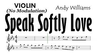 Speak Softly Love Violin No Modulation Sheet Backing Track Partitura Andy Williams