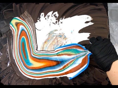 How to AVOID MUDDY Acrylic Pour - SIMPLE SPATULA Technique | Bright Colors