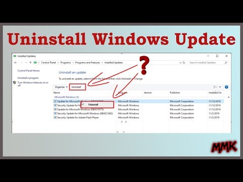 Uninstall Windows Update - Undo the last Windows Update