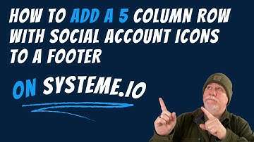 How to Add a 5 Column Row with Social Account Icons in Systeme io