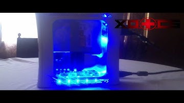 Custom Modded Xbox 360 - Blue ROL, Controller LEDs, Internal Lighting and Side Window
