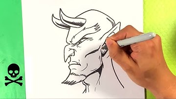 EASY How to Draw a DEVIL - Halloween Art