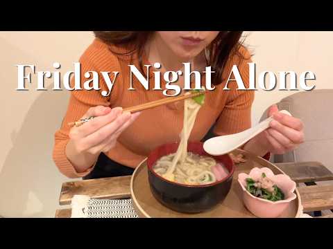 Friday Night Alone — Matcha, Udon & Homemade Ice Cream | silent vlog