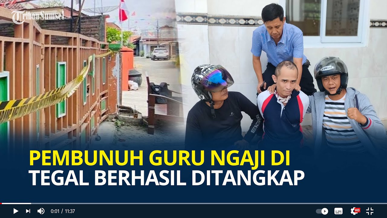 Detik-detik Pembunuh Guru Ngaji di Tegal Berhasil Ditangkap, Pelaku Santai Dibawa ke Kantor Polisi