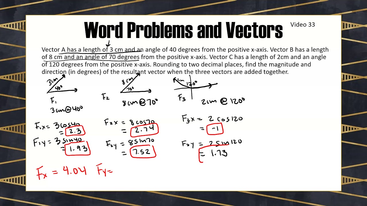 CWU Math 154 Video 33 Word Problems and Vectors - YouTube