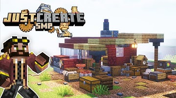 I built a cosy Campervan STARTER BASE in Minecraft Create Mod! [#2]