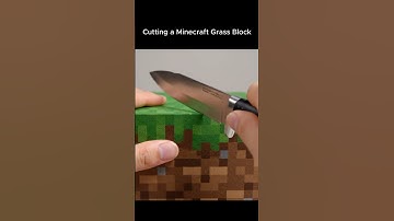 Cutting a Minecraft Grass Block — AI ASMR in Real Life 🌿🗡️
