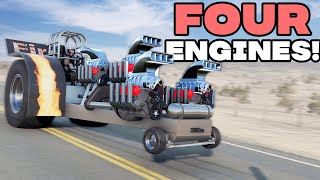 AWESOME New QUAD ENGINE Tractor Pulling Mod In BeamNG! screenshot 4