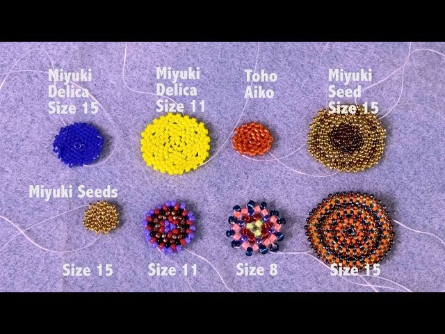 What difference does a bead make? Miyuki Delica, Seed and Toho Aiko beaded  circles compared. 