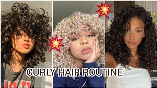 Curly hair routine + tips |Tiktok compilation 2021✨‍♀