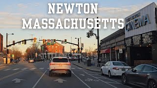 [4K] Driving tour in Newton Massachusetts