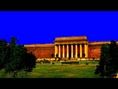 ROYALTY FREE ANCIENT BUILDING HIGH RES QUALITY REALISTIC BLUE GREENSCREEN CHROMA KEY BACKGROUND