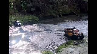 River Crossing with the Auckland Rc Crawlers Crew #hobbywing #traxxas #hsp #elementenduro