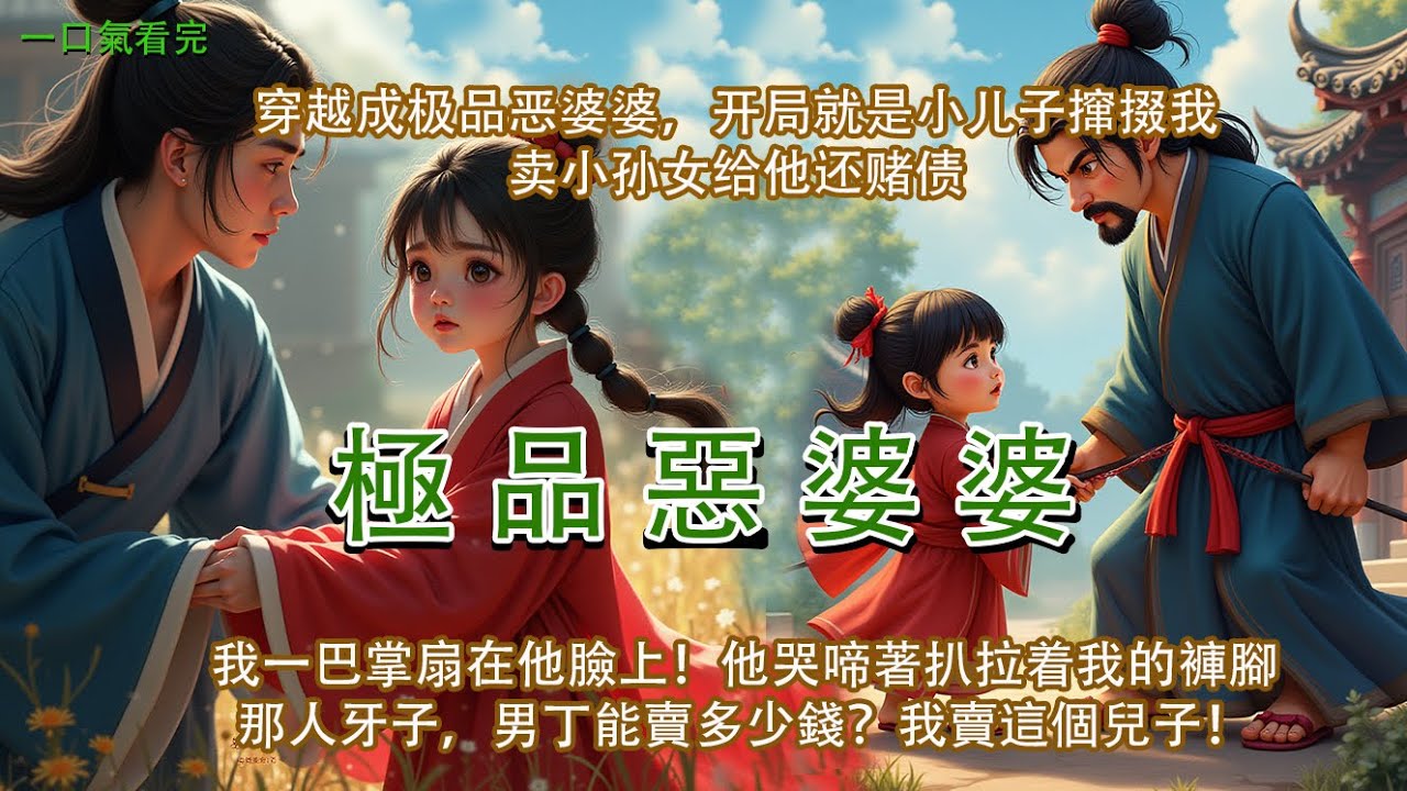 完結穿越後改人設爽文【極品惡婆婆】：穿成種田文里的極品惡婆婆，開局就是小兒子攛掇我賣小孫女給他還賭債。我一巴掌扇在他臉上：滾啊！我轉頭問人牙子：男丁能賣多少錢？我賣這個兒子