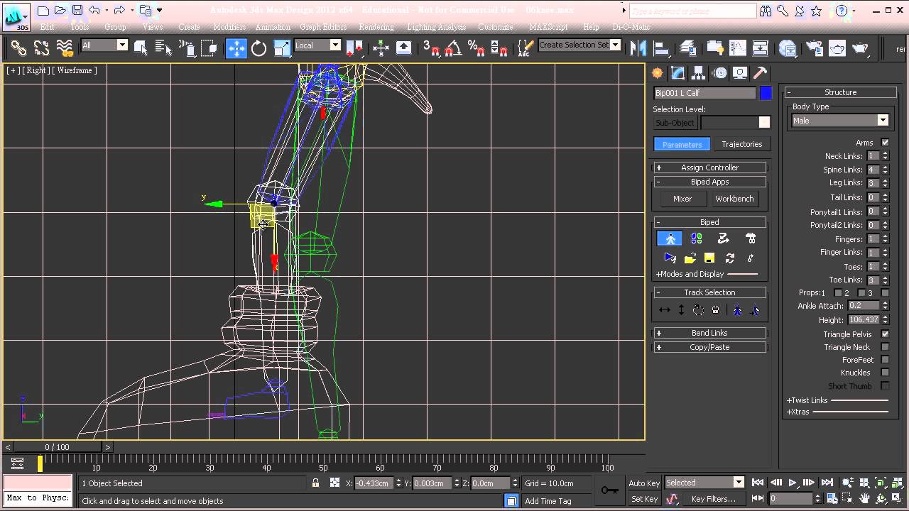 3ds Max Biped Rigging 06.1 Leg - YouTube