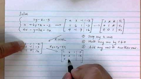 Math 96 - 3 by 3 Linear System - Matrix