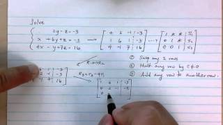 Math 96 - 3 by 3 Linear System - Matrix