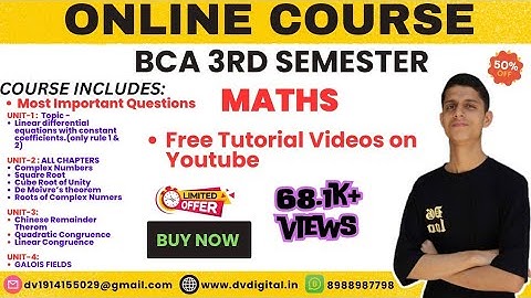 How to buy online course for Bca 3rd semester maths | Most important questions & PYQ |