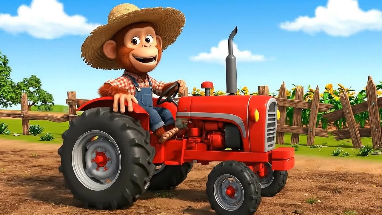 Monkey Drives the Tractor and Joins Friends to Harvest Fruit on the Farm🎉🐒 | Farm Life