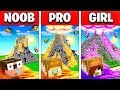 NOOB vs PRO vs GIRL FRIEND LAVA VOLCANO MINECRAFT HOUSE BUILD BATTLE! (Building Challenge)