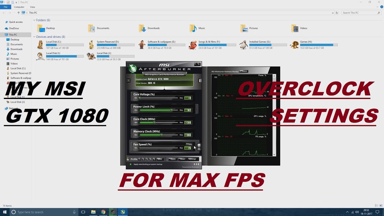 Fps Clock MY MSI GTX 1080 OVER CLOCK SETTINGS STABLE FOR HIGH FPS - YouTube