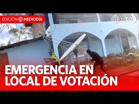 School roof catches fire during election day | Midday Edition | Peru News