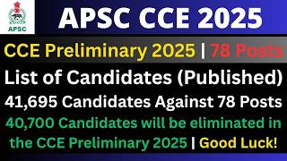 APSC CCE Preliminary 2025: List of Candidates