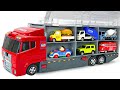 トミカ☆工事車・バス・パトカーを開封!赤いコンボイへ収納!Tomica☆Working Trucks, Bus & Police Car Convoy!