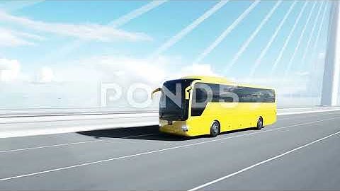 3D Model Of Bus On Bridge. Very Fast Driving. 4K Animation. (2) Video.mp4