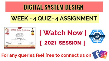 Digital System Design | Week 4 Answers 2021 | NPTEL ||