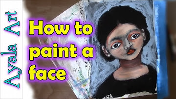 Painting with acrilics tutorial | How to paint  a face with acrylic paint | #LoveSummerArt Part 1