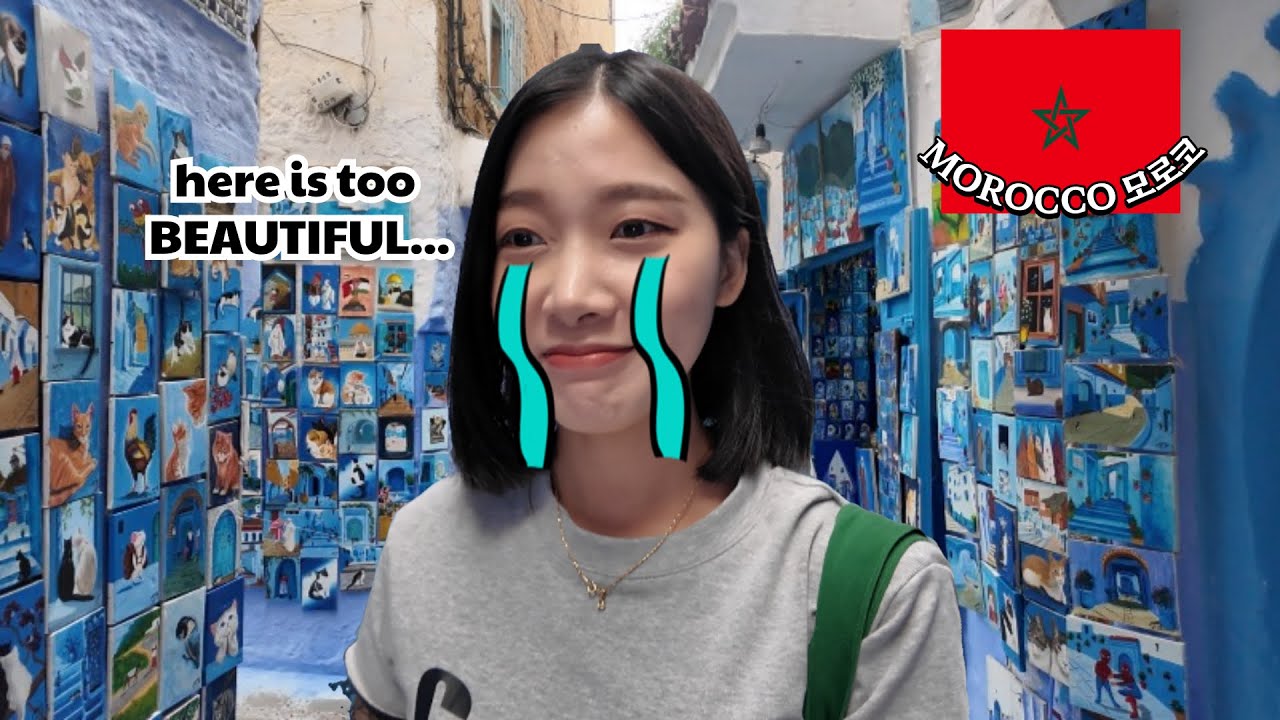🇲🇦Первая реакция корейской девушки на самый красивый город Марокко — Шефшауэн